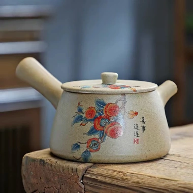 Bộ Ấm Trà Đất Sét Tay Cầm Bên Hông Kiểu Kung Fu Cổ Điển - Giá Ưu Đãi 129k