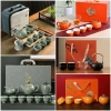 Bộ ấm trà gốm sang trọng - Quà tặng ngày Tết, set trà cao cấp, thiết kế tinh tế
