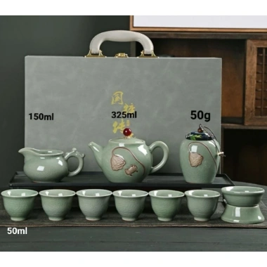 Bộ ấm trà gốm sang trọng - Quà tặng ngày Tết, set trà cao cấp, thiết kế tinh tế