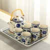 Bộ ấm trà gốm sứ lớn màu xanh trắng – Nồi Kung Fu 6 chén, giá ưu đãi 257.929₫ 10