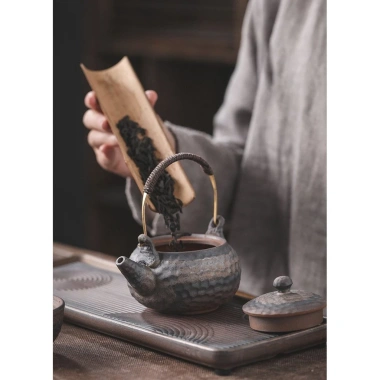 Bộ ấm trà gốm sứ thủ công tay cầm kiểu Nhật trà Nhật cổ điển, kèm 5 nến thơm đốt nến cao cấp - Giá chỉ 532k 4