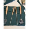 Bộ ăn Starbucks tay gỗ, thép không gỉ, túi xanh – 3 món di động cho sinh viên 2