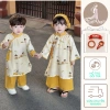 Bộ áo dài bé gái kèm quần Thuyền Quyên - Đôi áo dài tết họa tiết sắc nét, chỉ 199k