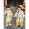 Bộ áo dài bé gái kèm quần Thuyền Quyên - Đôi áo dài tết họa tiết sắc nét, chỉ 199k 6