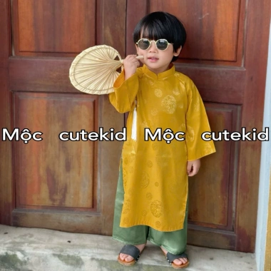 Bộ áo dài cặp bé 7-35kg, set áo dài cho bé trai và bé gái, lễ hội, lễ tết