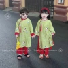 Bộ áo dài cặp DIÊN VĨ xanh rêu cho bé gái, tặng bờm, phù hợp lễ hội Tết, chỉ 189.000đ