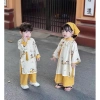 Bộ Áo Dài Cặp Như Ý TẾT 2.025 - Lụa Vân Mây, Quà Tặng Bé Trai Bé Gái, 110k 4