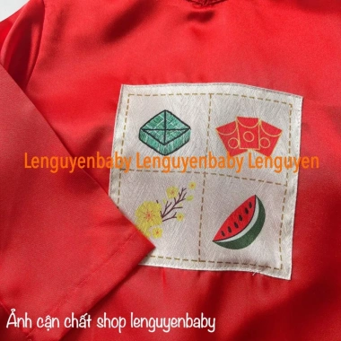 Bộ Áo Dài Đôi Anh Em 7-35kg - Áo Dài Đỏ + Hân Nghiên Đỏ kèm Bờm, Trang Phục Lễ Hội, Lễ Tết Giá ưu đãi 198k 6