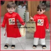 Bộ Áo Dài Đôi Anh Em 7-35kg - Áo Dài Đỏ + Hân Nghiên Đỏ kèm Bờm, Trang Phục Lễ Hội, Lễ Tết Giá ưu đãi 198k 10