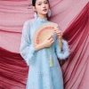 Bộ Áo Dài Ren Hoa Thêu Nổi Tay Áo Lông Vũ Tiểu Thư ALITRA - 2.45 triệu Tết 2.026 7