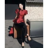 Bộ áo gấm Bechic nữ tay bồng quần bà ba - Đi chơi Tết, du xuân, chúc tết, giá 229.000đ