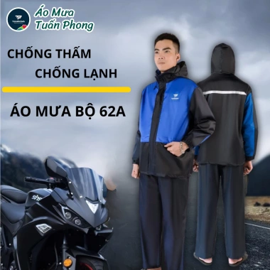 Bộ áo mưa 2 lớp 62A Tuấn Phong - Đi mưa không ướt, chống rét, giá ưu đãi 242.000₫ 2