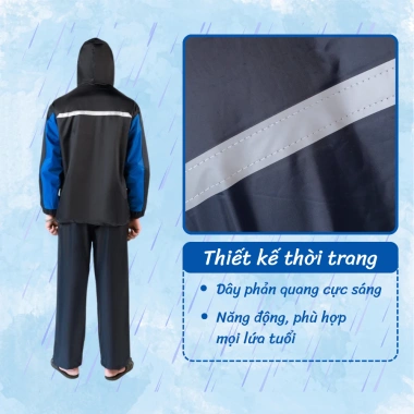 Bộ áo mưa 2 lớp 62A Tuấn Phong - Đi mưa không ướt, chống rét, giá ưu đãi 242.000₫ 4