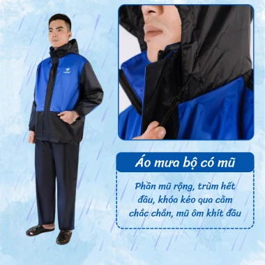 Bộ áo mưa 2 lớp 62A Tuấn Phong - Đi mưa không ướt, chống rét, giá ưu đãi 242.000₫ 7