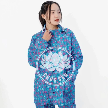Bộ Áo Mưa Hoa Kẻ Chúc Sen Vải Dù In Họa Tiết Chống Rách Không Thấm Nước Dành cho Trẻ 45-70kg Giá Ưu Đãi 126.000₫ 5