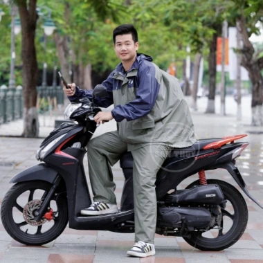 Bộ áo mưa Sơn Thủy lưng che balo PVC siêu dai, chống thấm ST2 cho người lớn - 257.000đ