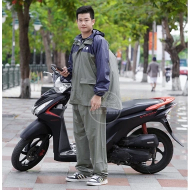 Bộ áo mưa Sơn Thủy lưng che balo PVC siêu dai, chống thấm ST2 cho người lớn - 257.000đ