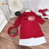 Bộ áo nam cách tân xẻ tà rồng, kèm khăn lụa mềm, giá 179k, phù hợp Tết chụp ảnh
