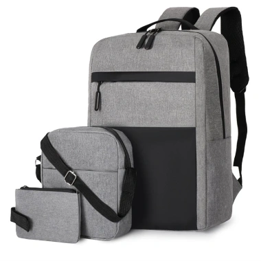 Bộ ba lô đen 3 trong 1: ba lô laptop, túi đeo chéo, túi xách mỏng chống nước nam nữ Bộ ba lô đen 3 trong 1: ba lô laptop, túi đeo chéo, túi xách mỏng chống nước nam nữ