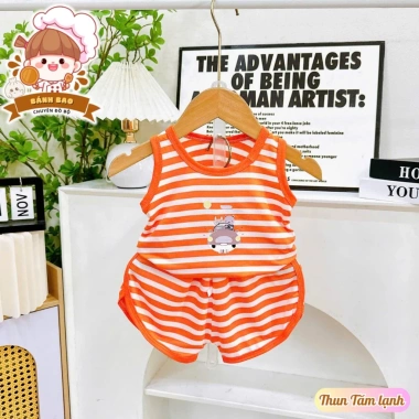 Bộ Ba Lỗ Thun Lạnh Thoáng Mát In Họa Tiết Con Vật cho Bé 6-17kg Dưới 3 Tuổi - Freeship 6