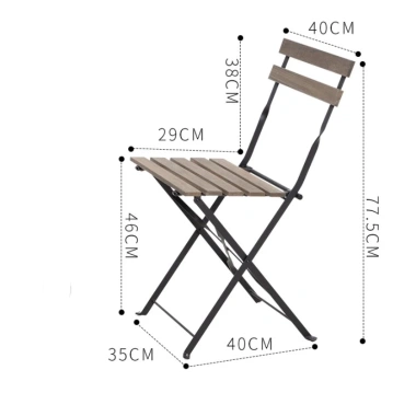 Bộ bàn ghế Tarno sắt gấp gọn cafe sân vườn, ban công, chịu lực 100kg, 420k