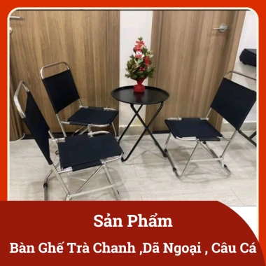 Bộ Bàn Ghế Trà Chanh Gấp Gọn Vải Dù Sơn Tĩnh Điện - Giá 200k, phù hợp Quán Cafe, Du Lịch, Dã Ngoại, Câu Cá 2