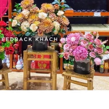 Bộ bàn ghế tre nhỏ decor Tết màu vàng nâu hun khói – phù hợp gia đình, ban công, Homestay, 250.000₫