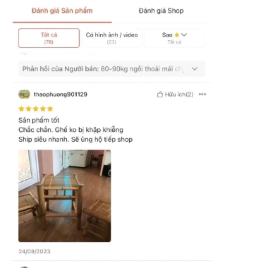 Bộ bàn ghế tre nhỏ decor Tết màu vàng nâu hun khói – phù hợp gia đình, ban công, Homestay, 250.000₫