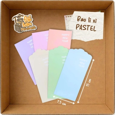 Bộ bao lì xì BASIC PASTEL 6 chiếc dáng dài lớn giảm còn 32.000đ - Mua ngay