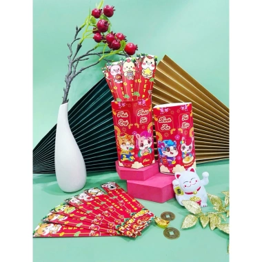Bộ Bao Lì Xì Gieo Quẻ Tết 2.026 Bính Ngọ Hình Trụ 6 Cạnh In Bóng Cao Cấp 1 Hộp 12 Thẻ Giá Ưu Đãi 16.800₫
