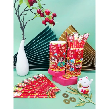Bộ Bao Lì Xì Gieo Quẻ Tết 2.026 Bính Ngọ Hình Trụ 6 Cạnh In Bóng Cao Cấp 1 Hộp 12 Thẻ Giá Ưu Đãi 16.800₫
