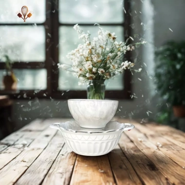 Bộ Bát Đĩa Vân Mây 19 Chi Tiết - Kèm 10 Đôi Đũa & Môi Canh Sứ, Giá Giảm 459k 3