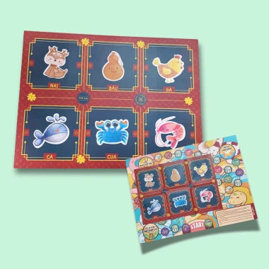 Bộ bầu cua tôm cá khổng lồ sum vầy ngày Tết, tụ họp gia đình bạn bè, chỉ 69.000₫