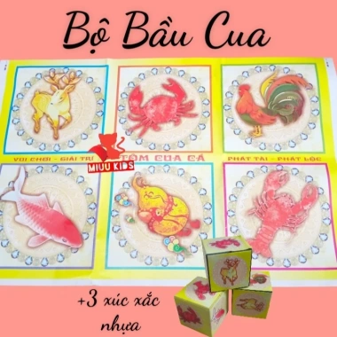Bộ Bầu Cua Tôm Cá Trò 4 người - Giải trí Tết vui nhộn, gắn kết gia đình, giảm giá 39.900 VND 5