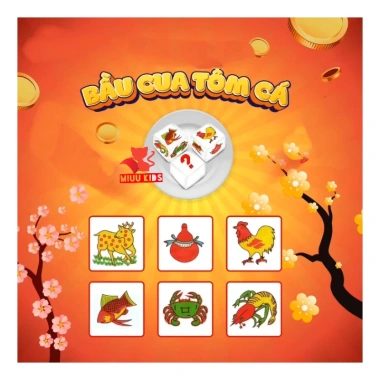 Bộ Bầu Cua Tôm Cá Trò 4 người - Giải trí Tết vui nhộn, gắn kết gia đình, giảm giá 39.900 VND 6