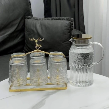 Bộ bình cốc thuỷ tinh Hoa Mặt Trời cao cấp - Thiết kế sang trọng, bền đẹp, giảm giá đặc biệt 89.000₫