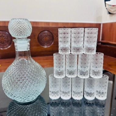 Bộ bình + ly tỉu thủy tinh cao cấp - Thiết kế sang trọng, giảm giá 68k chỉ 68.000đ 8
