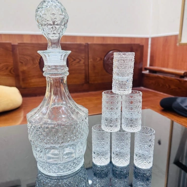 Bộ bình + ly tỉu thủy tinh cao cấp - Thiết kế sang trọng, giảm giá 68k chỉ 68.000đ 9