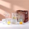 Bộ bình nước DeLi cao cấp 1,3L kèm 6 cốc thủy tinh kim cương lục giác - 169.000đ 5