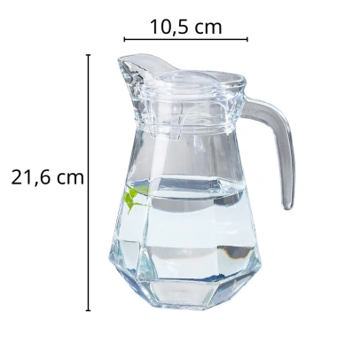 Bộ bình nước DeLi cao cấp 1,3L kèm 6 cốc thủy tinh kim cương lục giác - 169.000đ