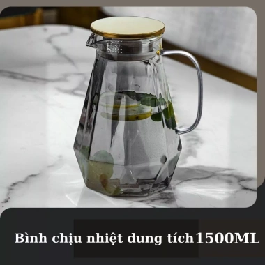 Bộ bình nước thủy tinh 1 bình + 6 cốc quai cầm sang trọng - Giá ưu đãi 159.200₫ 10