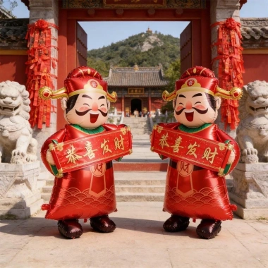 Bộ Bóng Bay Đứng Lớn Tết 2.026 3D Lucky God of Wealth Lion Nhảy Múa Lá Bóng Bay Trang Trí Tiệc Xuân 6