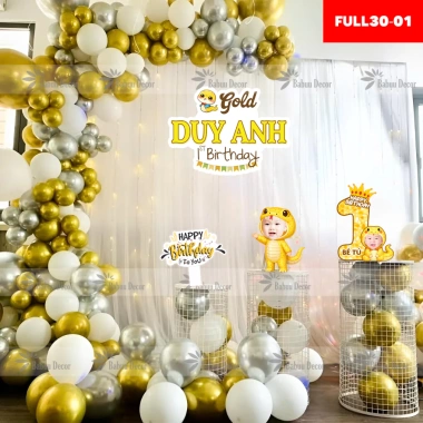 Bộ Bóng Trang Trí Sinh Nhật Babuu kèm Rèm Voan Trắng, Bảng Tên và Hashtag Cầm Tay Giảm Giá Đến 335.000 6