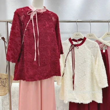 Bộ cách tân áo lông vũ pháp phục lễ chùa kèm quần - Set Tết, đi chùa, giá 199k