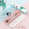 Bộ cắm trại 3 món: dao kéo, đũa thép không gỉ, muỗng nĩa trong hộp lưu trữ a41-3 5