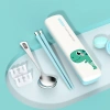 Bộ cắm trại 3 món: dao kéo, đũa thép không gỉ, muỗng nĩa trong hộp lưu trữ a41-3 6
