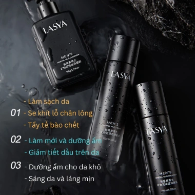 Bộ chăm sóc da cao cấp nam LASYA: sữa rửa mặt, toner, kem dưỡng ẩm - Giá ưu đãi 270k (giá gốc 348.300) 3