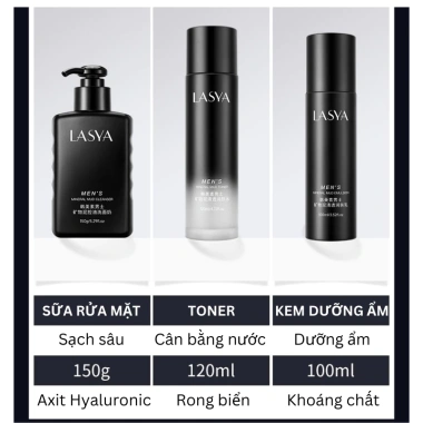 Bộ chăm sóc da cao cấp nam LASYA: sữa rửa mặt, toner, kem dưỡng ẩm - Giá ưu đãi 270k (giá gốc 348.300) 4