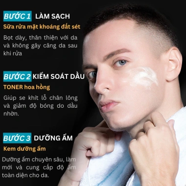 Bộ chăm sóc da cao cấp nam LASYA: sữa rửa mặt, toner, kem dưỡng ẩm - Giá ưu đãi 270k (giá gốc 348.300) 6