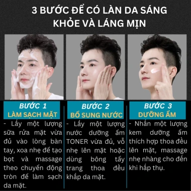 Bộ chăm sóc da cao cấp nam LASYA: sữa rửa mặt, toner, kem dưỡng ẩm - Giá ưu đãi 270k (giá gốc 348.300) 9